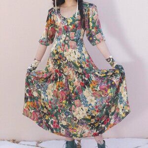 Samantha Pleet Banquet Dress - Bouquet Print - Size 0
